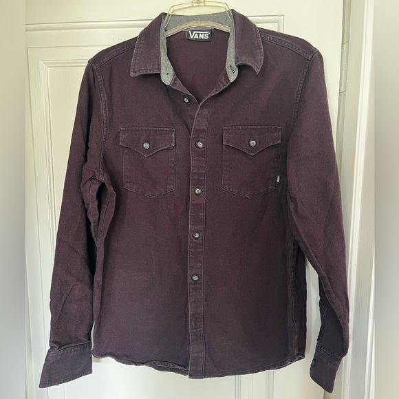Vans Other - Vans Men’s Purple Twill Button-Down Shirt | Cotton Long Sleeve Skate Streetwear